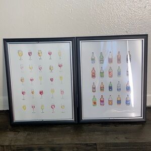 Set of two wine and beer bottle art